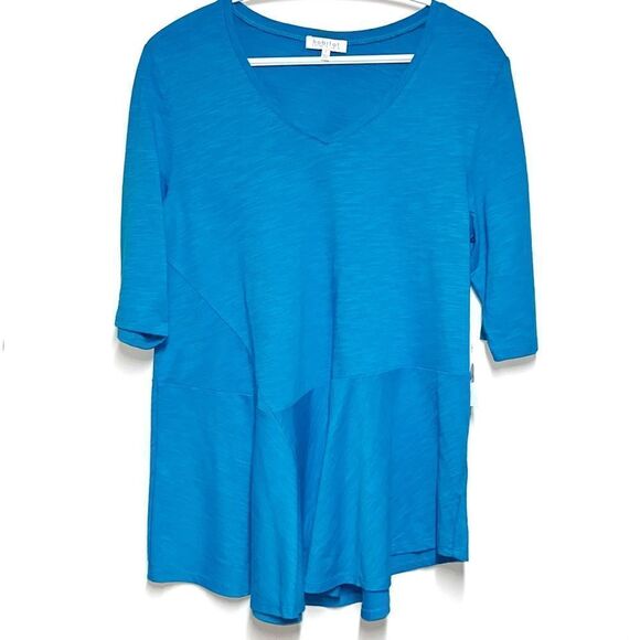 NWT Habitat H27508 Tunic Cotton V Neck Pullover Caribbean Sz S/M - Picture 1 of 5